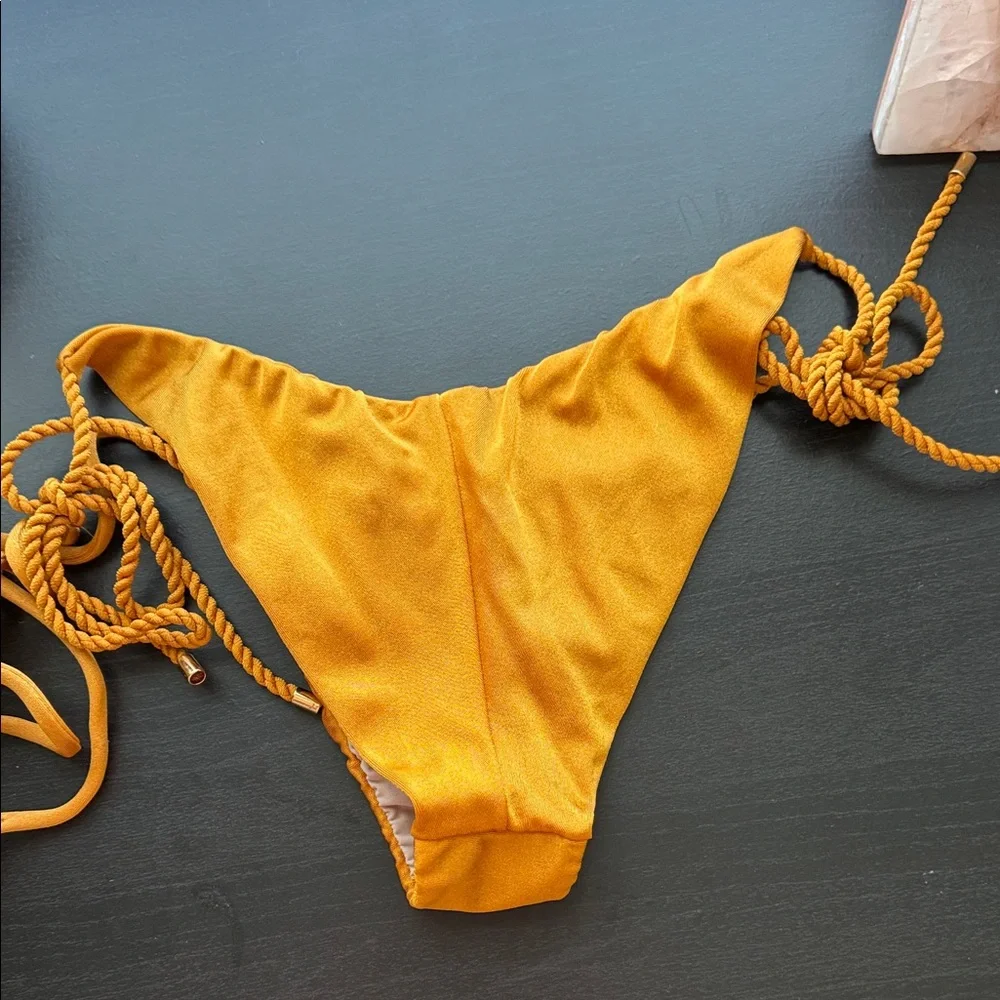 Mustard Yellow Triangle String Bikini - Picture 5 of 6